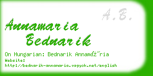 annamaria bednarik business card